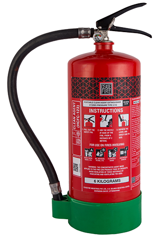 Ceasefire Clean Agent (HCFC123) Based Fire Extinguisher - 6 Kg